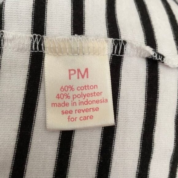 Coral Bay Petite Black and White Striped Top PM - Picture 7 of 8